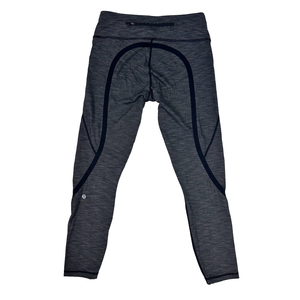 Lululemon On Track Tight Leggings Heathered Black Gray Size 6 - Picture 4 of 10